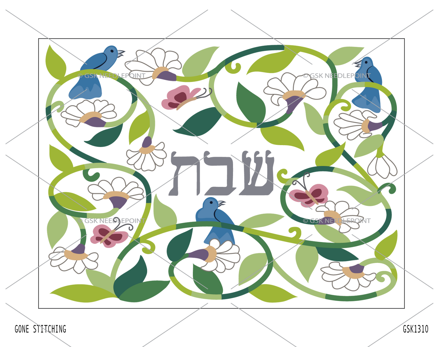 White Flower Challah Cover UV Printed