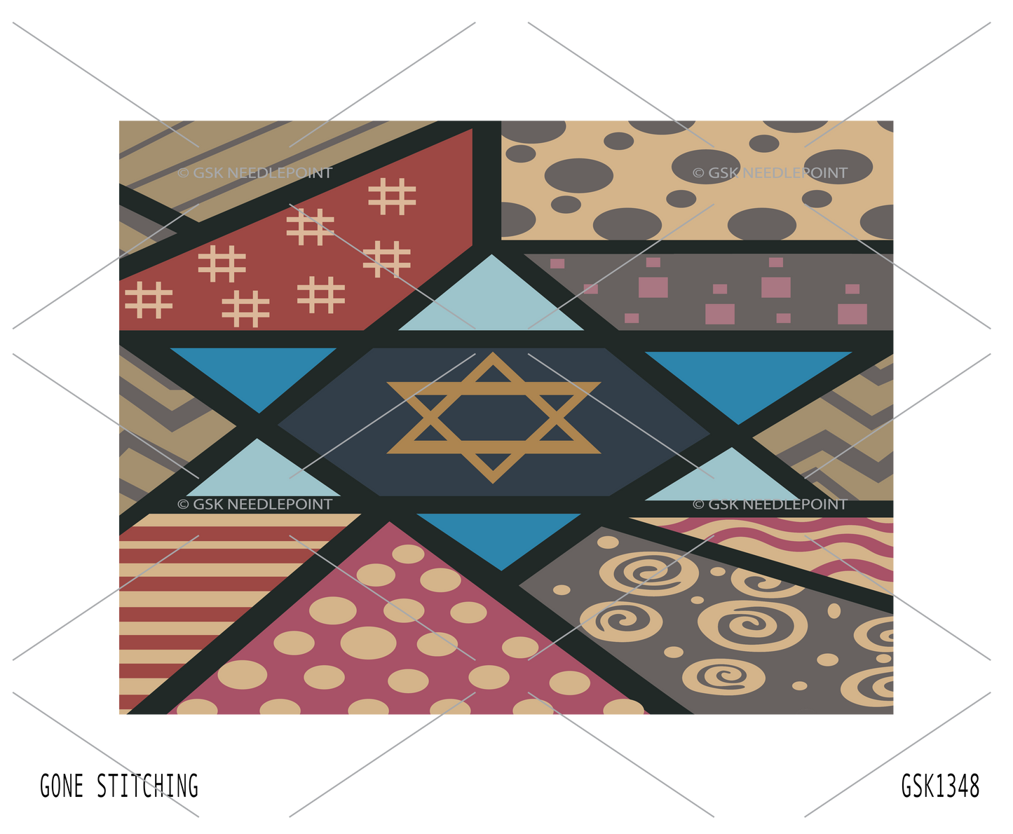 Abstract Star Tallit UV printed