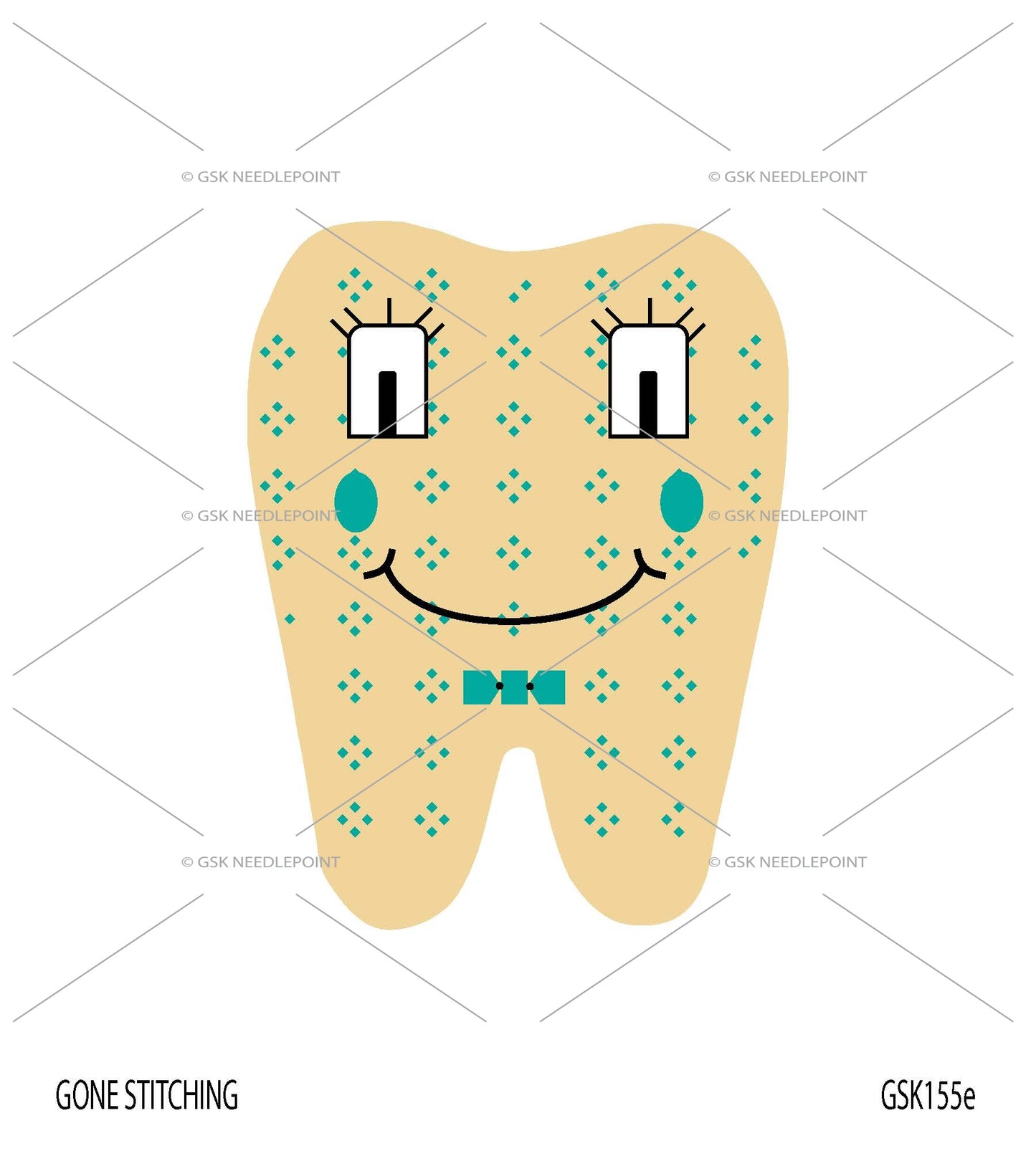 Smiley tooth fairy pillow with a bow tie
