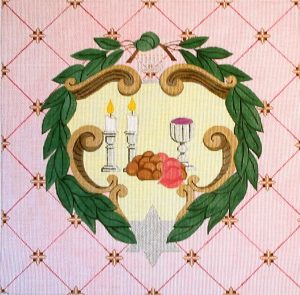 GSKWP103 Challah Cover with Pink Trellis UV Printed