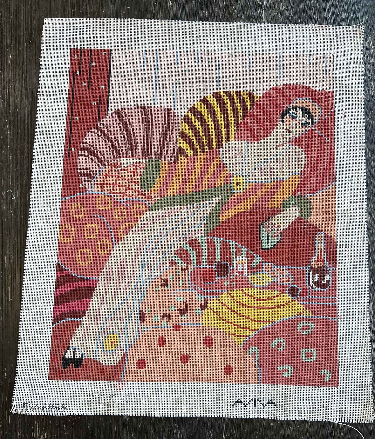 Vintage Aviva Canvas - Lounging Woman