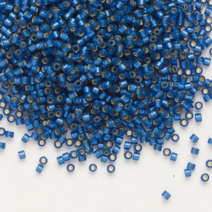 Delica Beads Transparent Silver Lined Medium Blue Semi-Frosted DB693