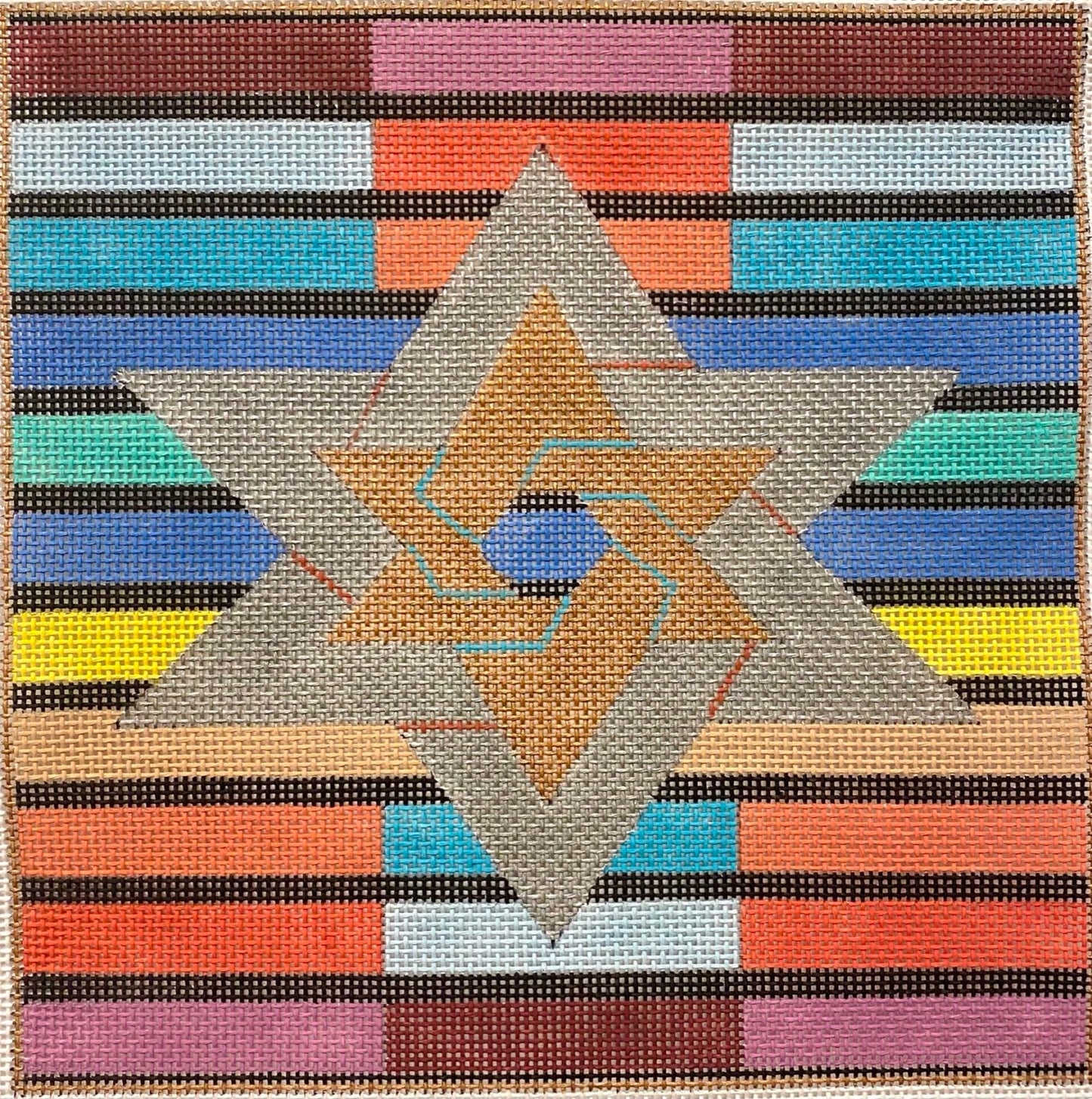 Multicolor Stripes Double Star Tefillin