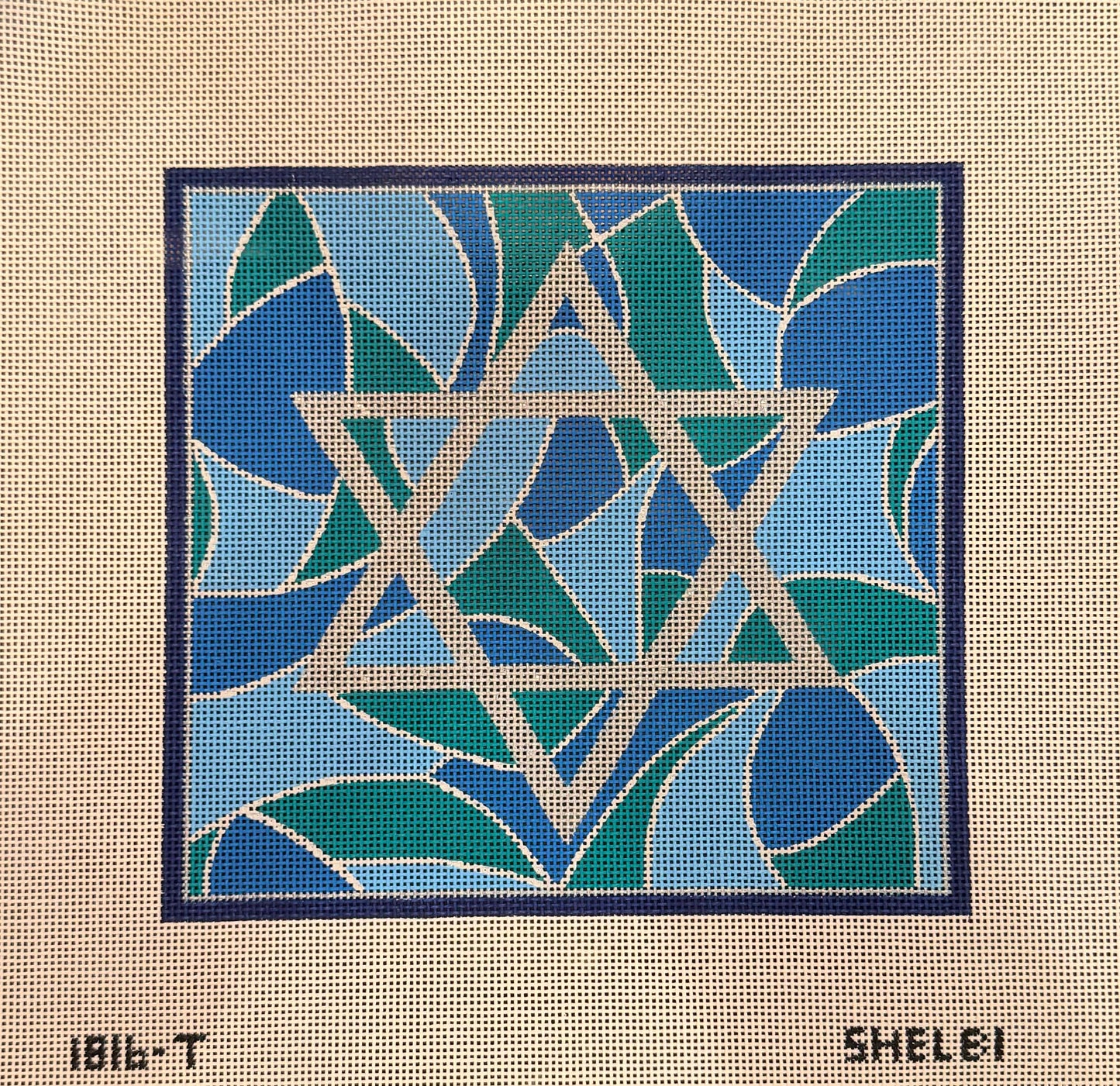 Blue and Green Stained Glass Tefillin by Shelbi