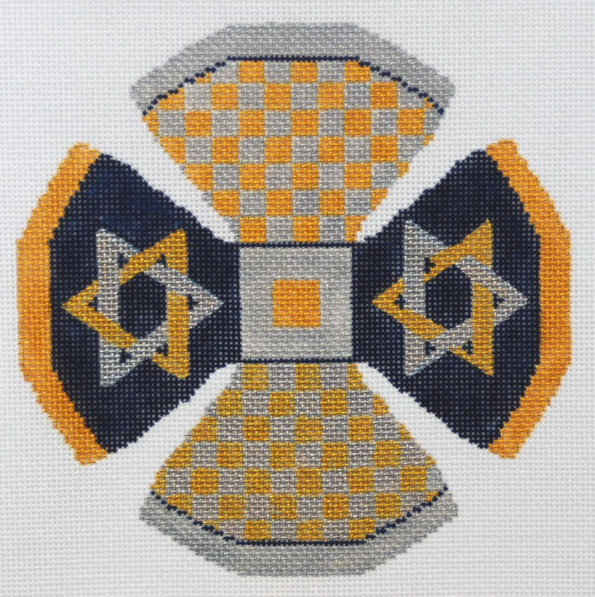 Silver and Gold Star Kippa