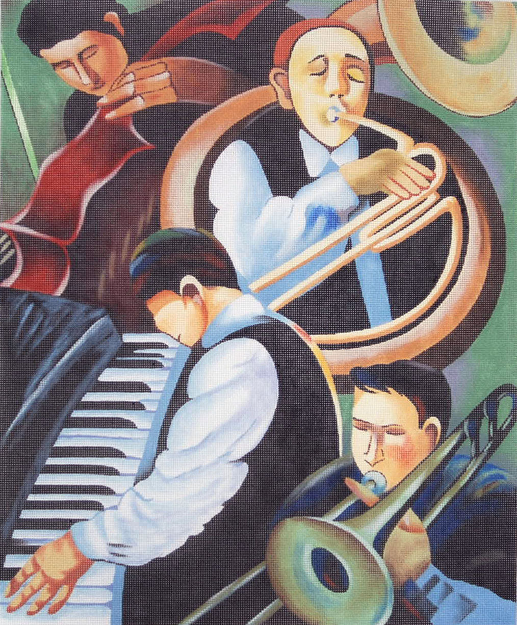Musicians playing instruments.
