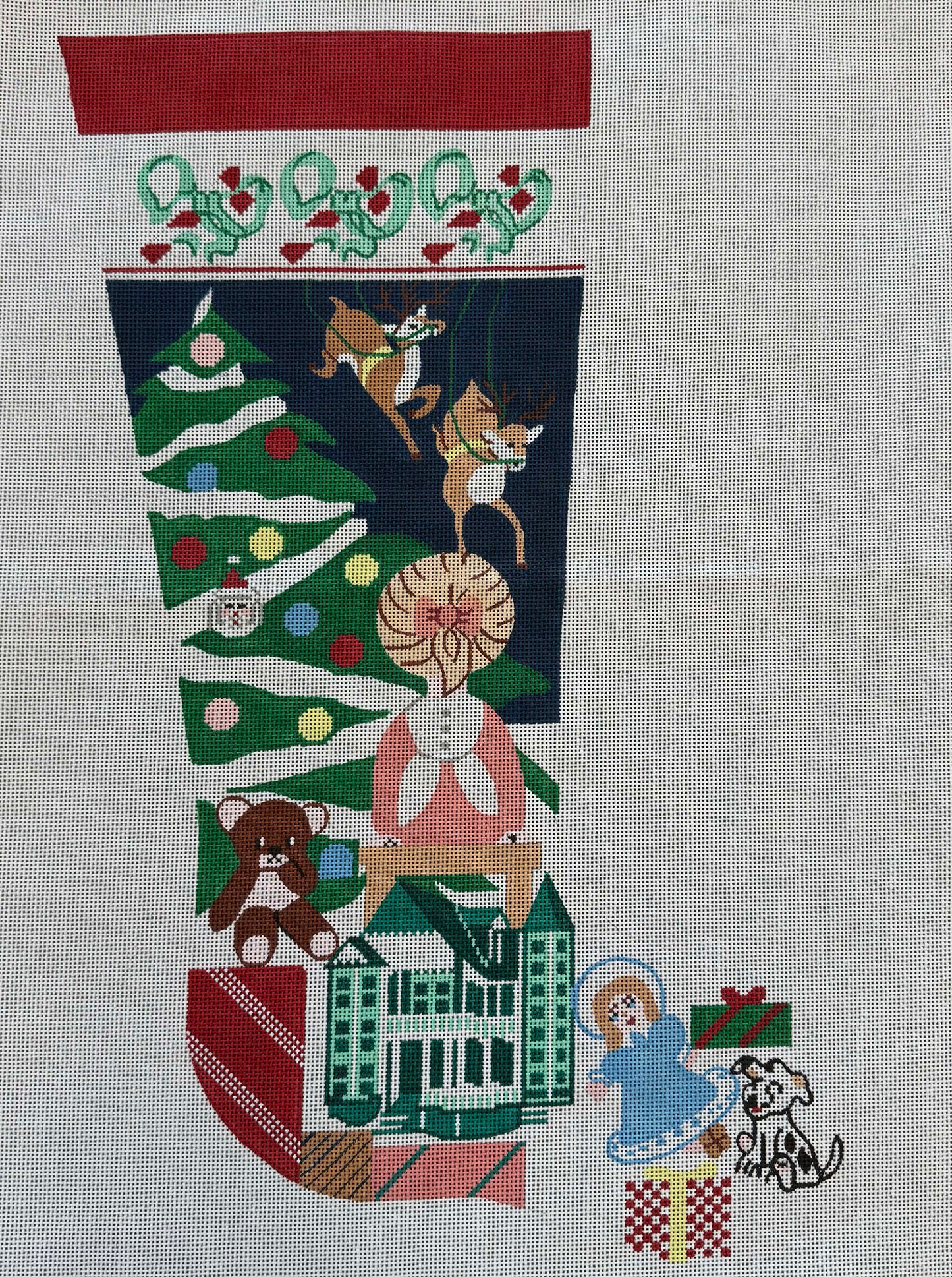 Waiting for Santa Girl Stocking