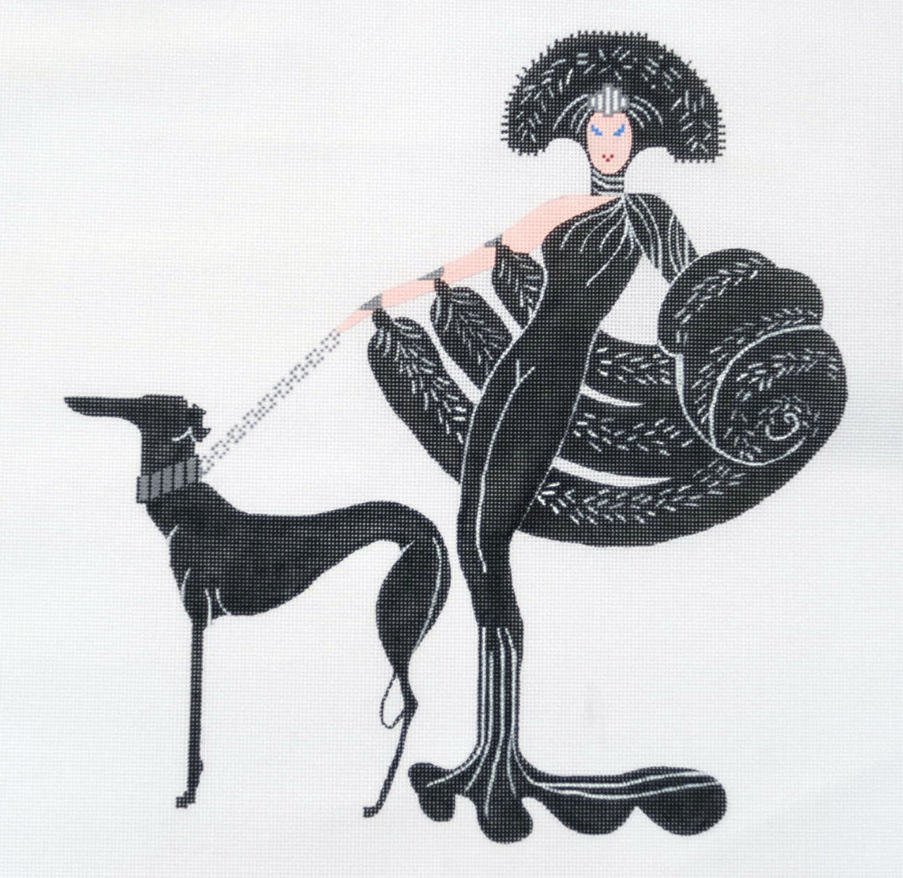 Lady and Dog white background