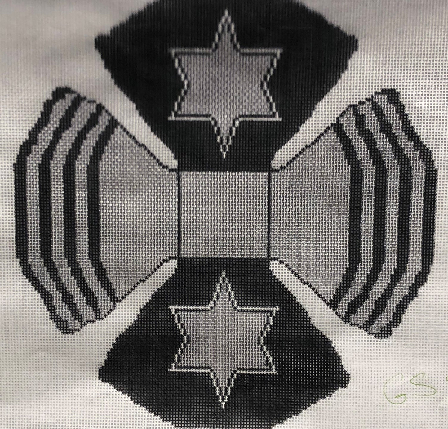 Black white stars kippa