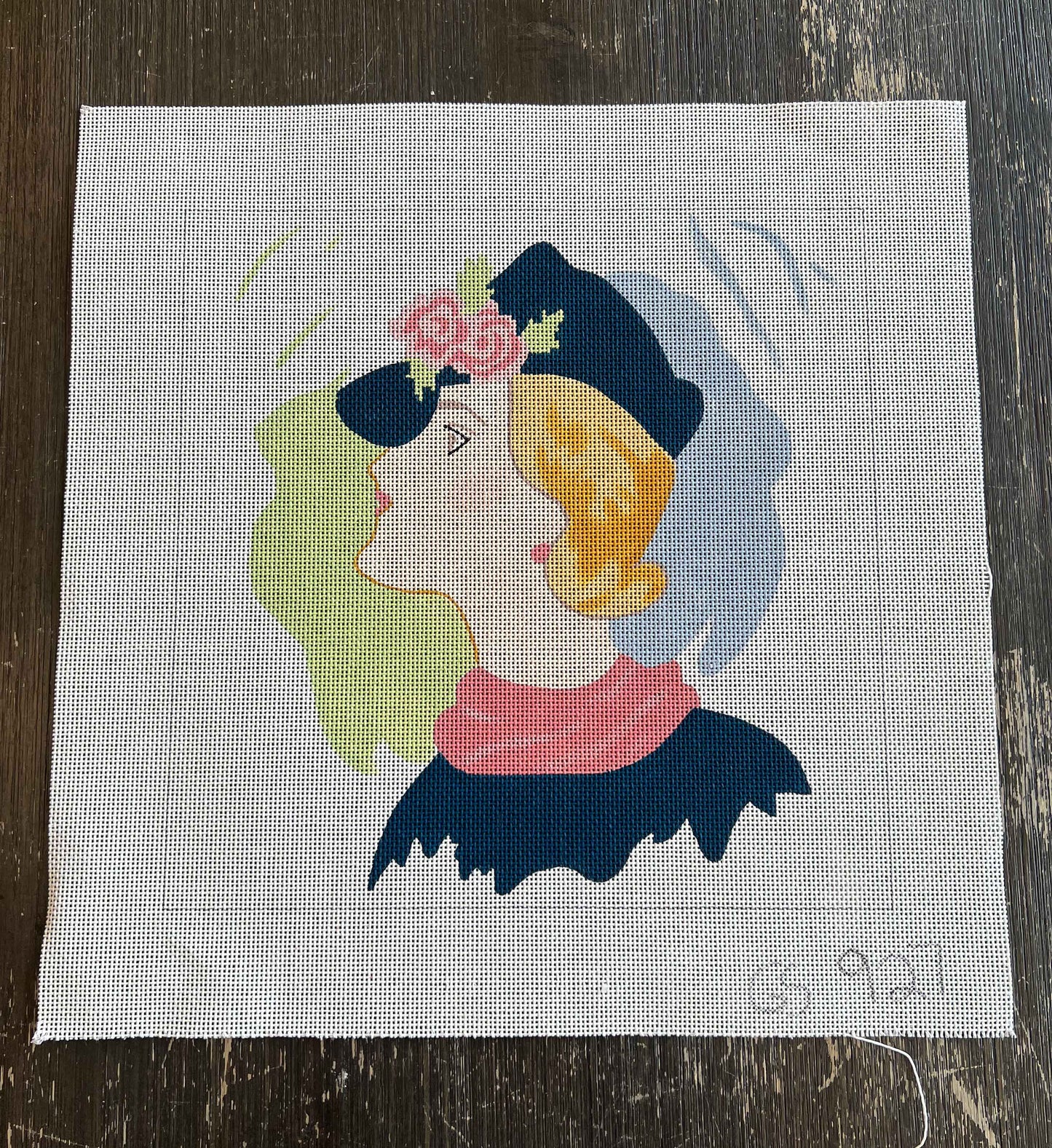 Vintage Canvas - Woman with Flowers in Hat