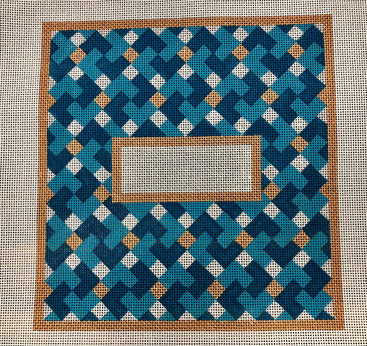 Teal Tumbling Blocks Tefillin