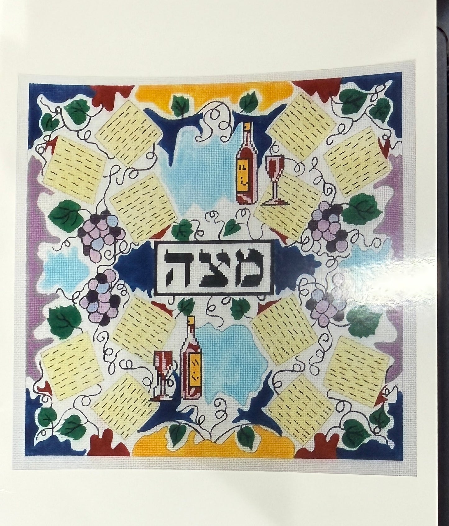 Matza Cover with Wine