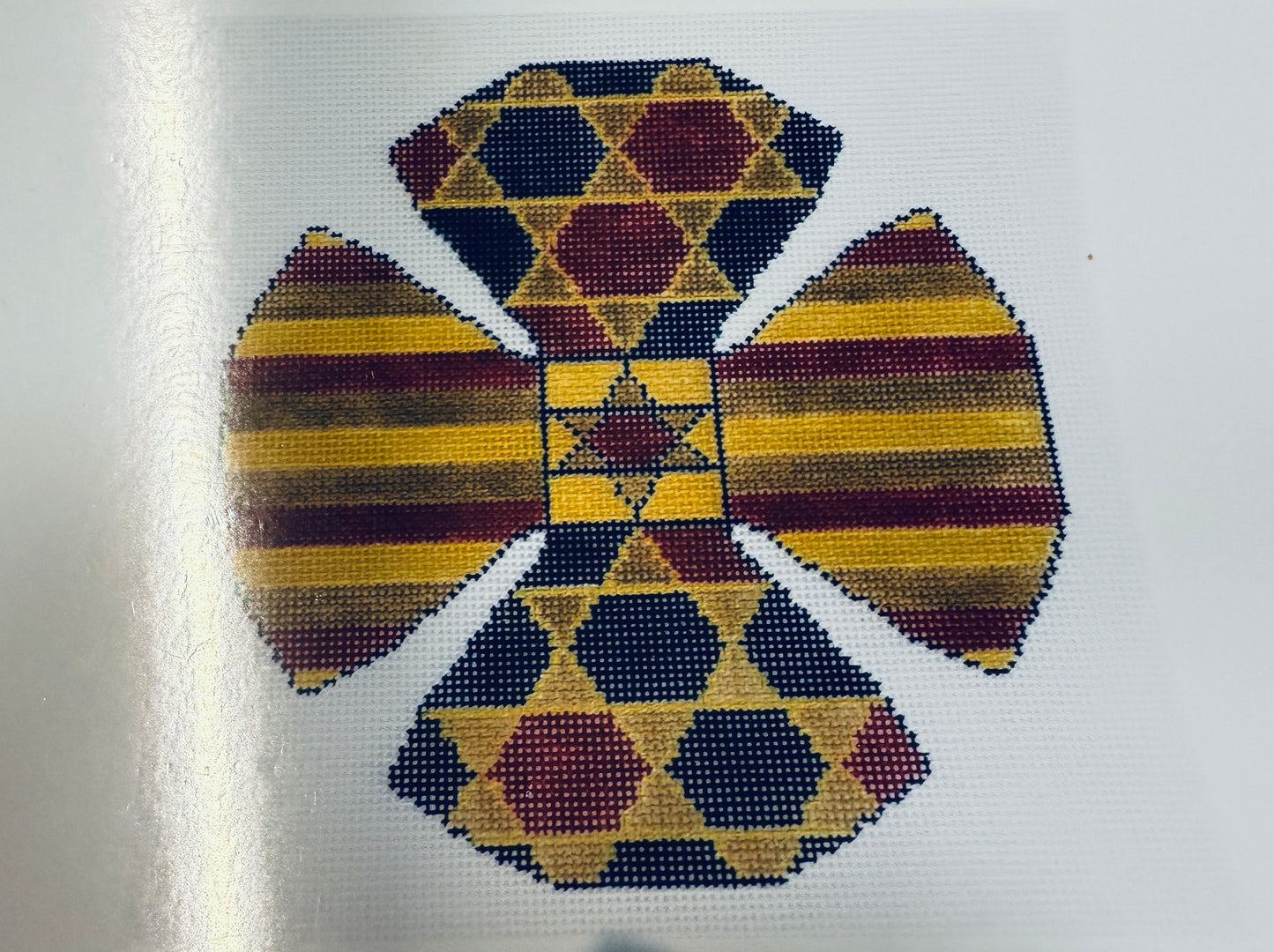 Red, yellow, brown Kippa