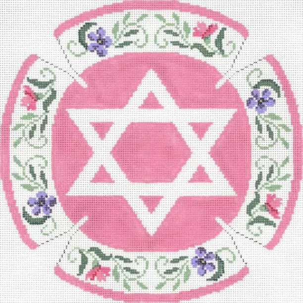 Floral Pink Yarmulke by Tanya