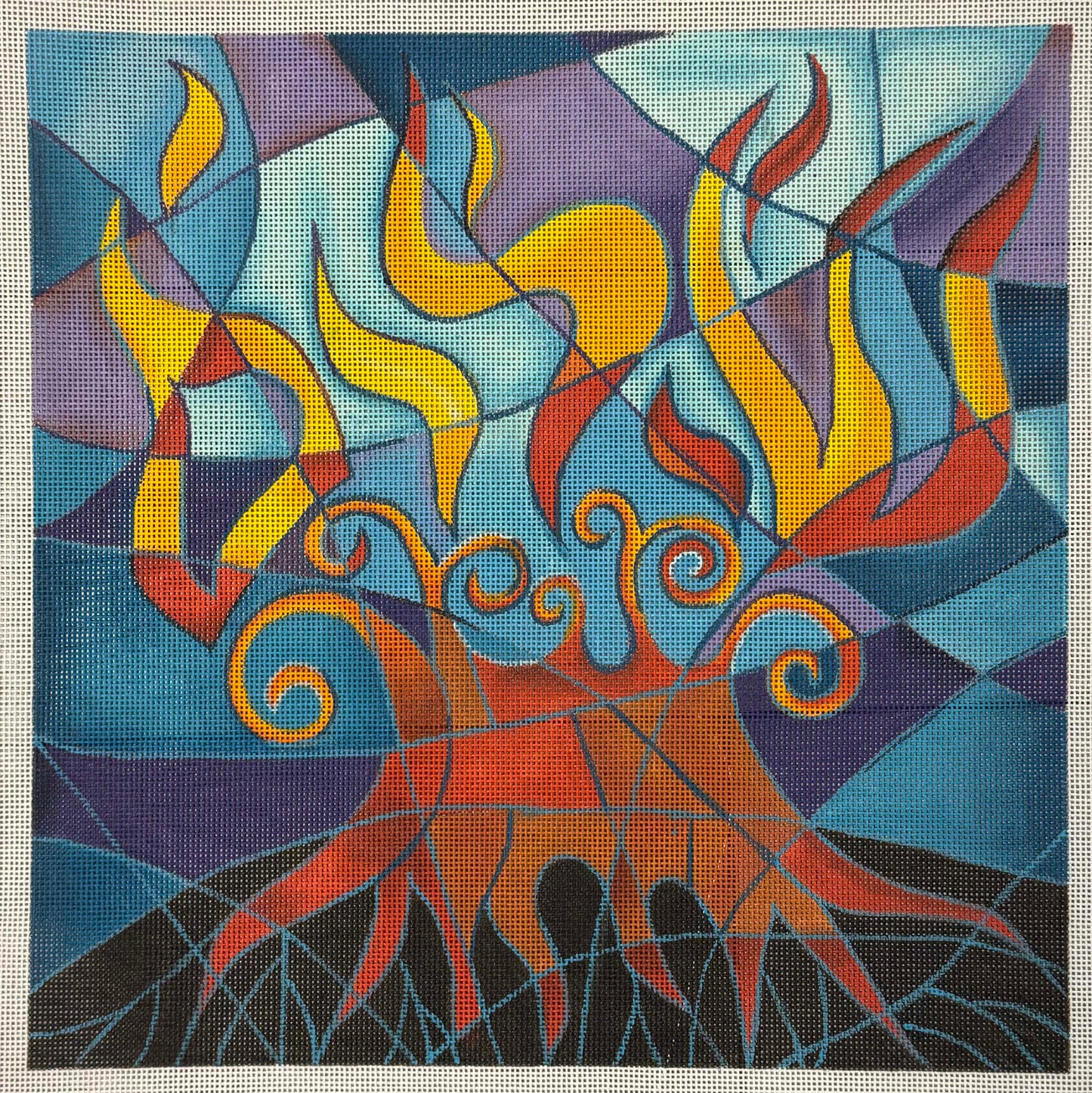 Burning Bush Challah Cover - Painted