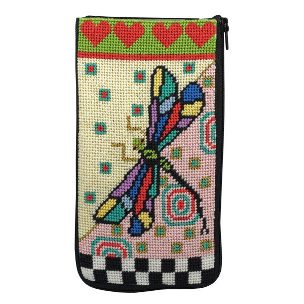 Dragon Fly Eyeglass Case Stitch & Zip