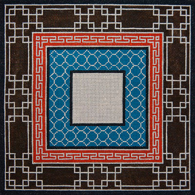 Blue, Brown & Rust Borders Tallit