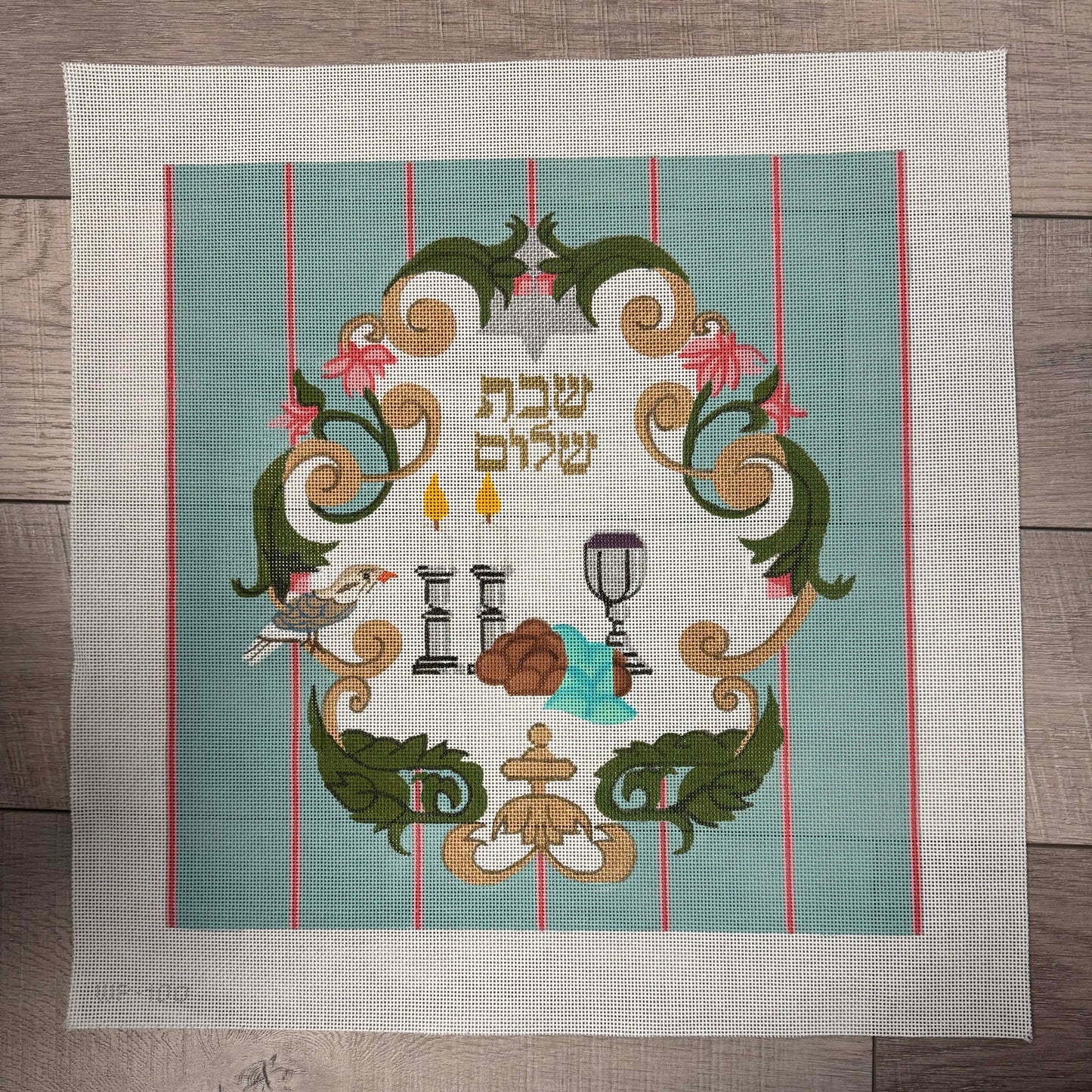 Challah Cover with Blue Stripe