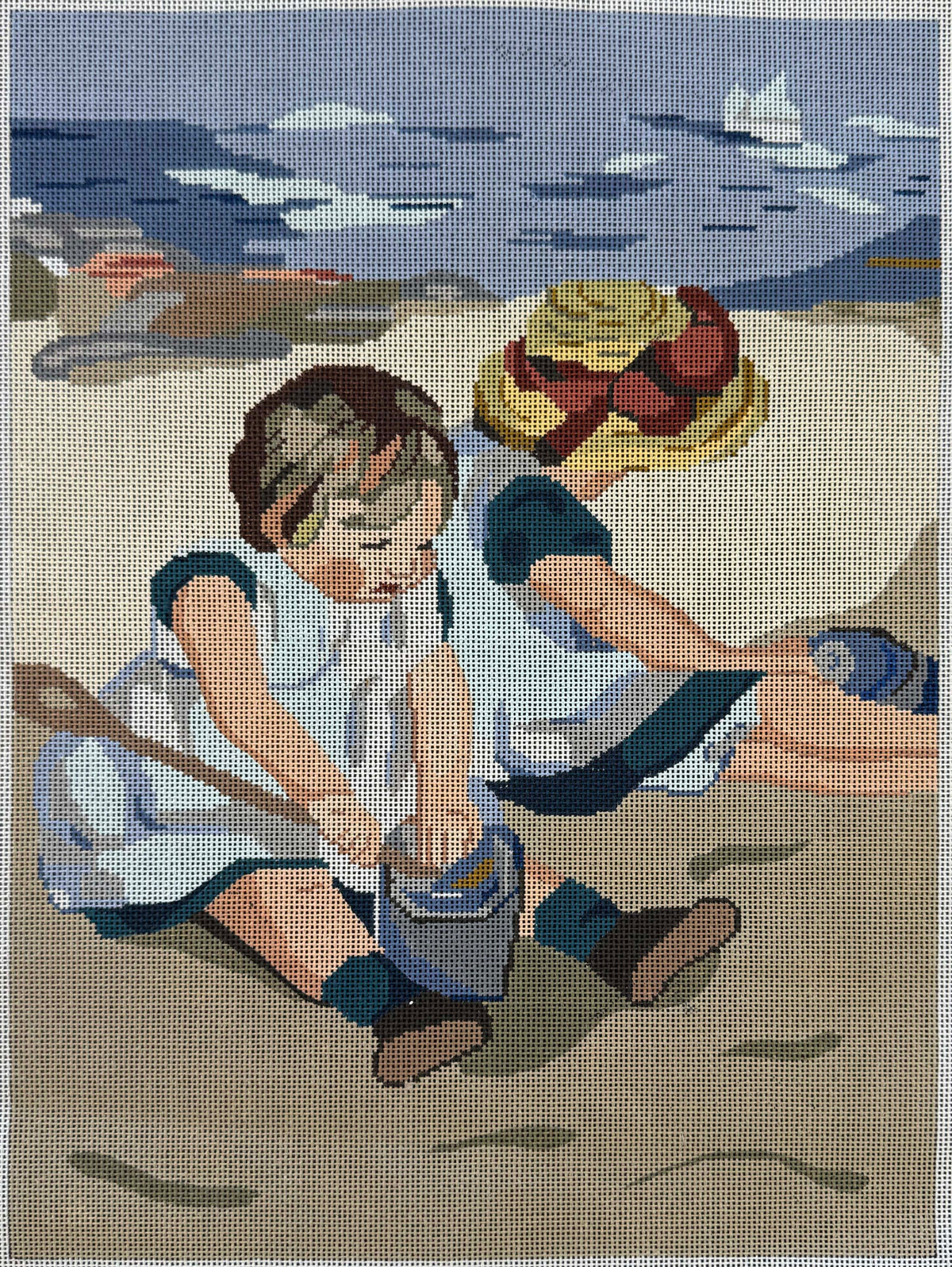 Vintage Aviva Canvas - Two Girls on the Beach