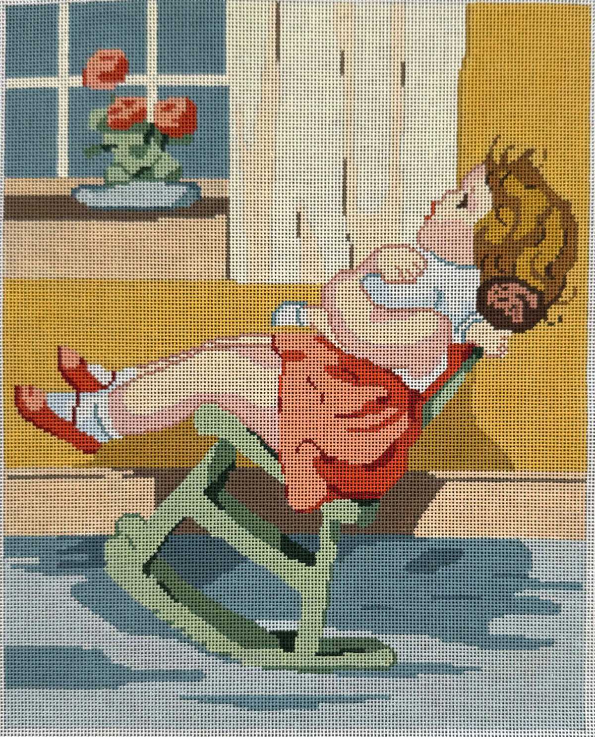 Vintage Aviva Canvas - Girl with her Baby Doll