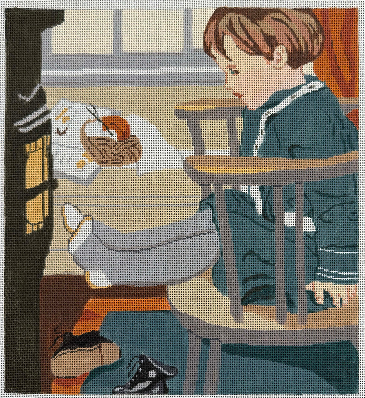 Vintage Aviva Canvas - Girl in Rocking Chair