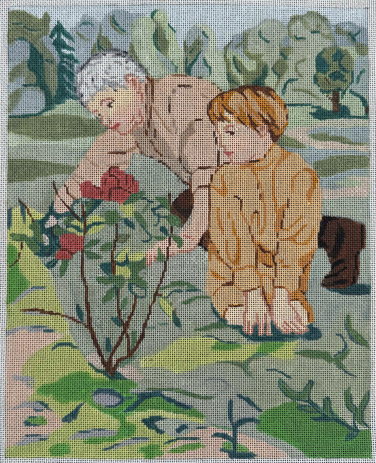 Vintage Aviva Canvas - Planting Flowers