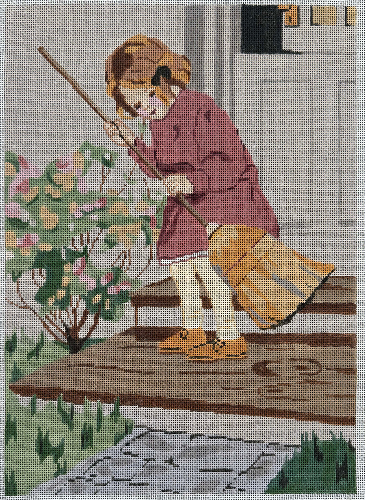 Vintage Aviva Canvas - Girl Sweeping