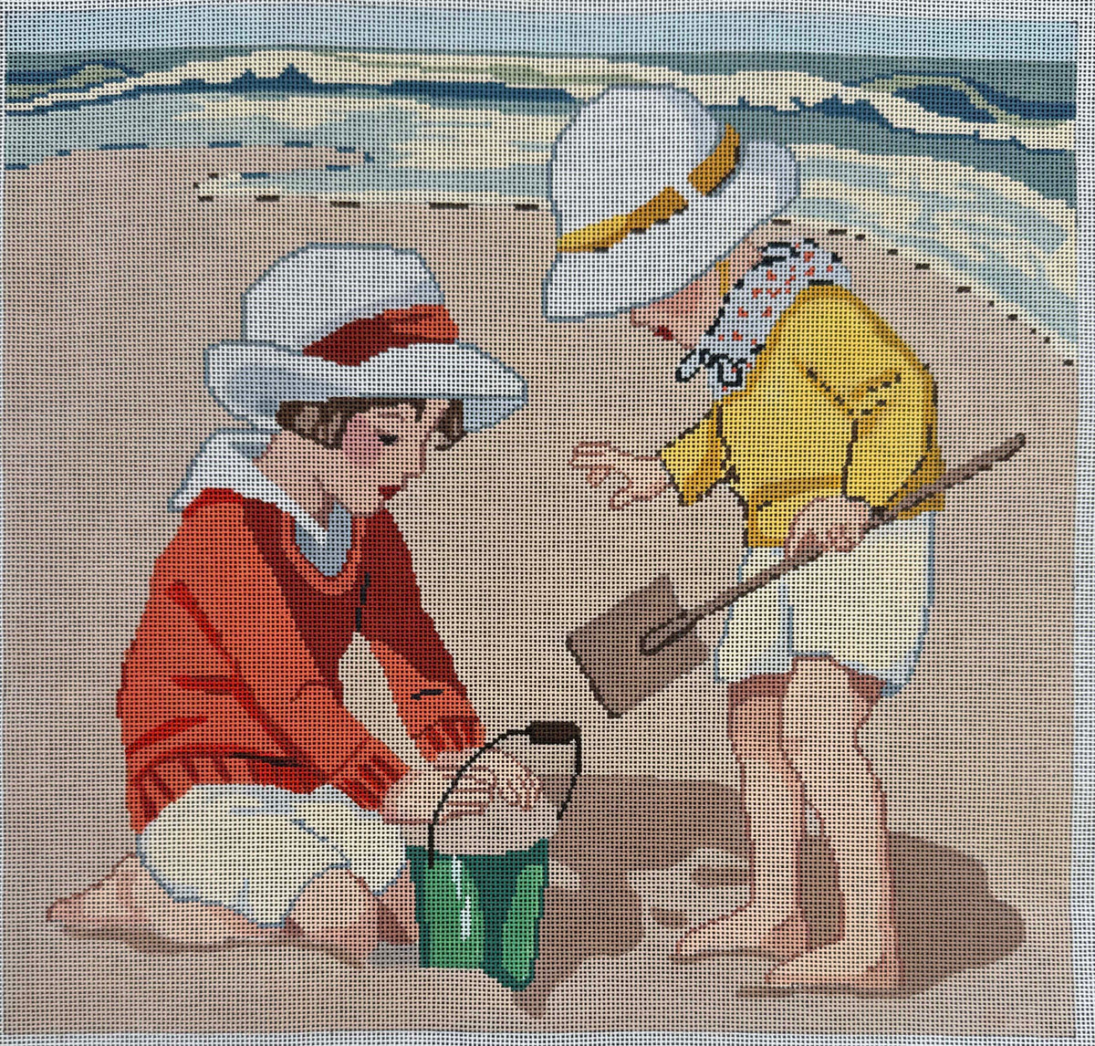 Vintage Aviva Canvas - Playing on the Beach