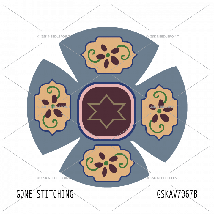 Gray Floral Kippa
