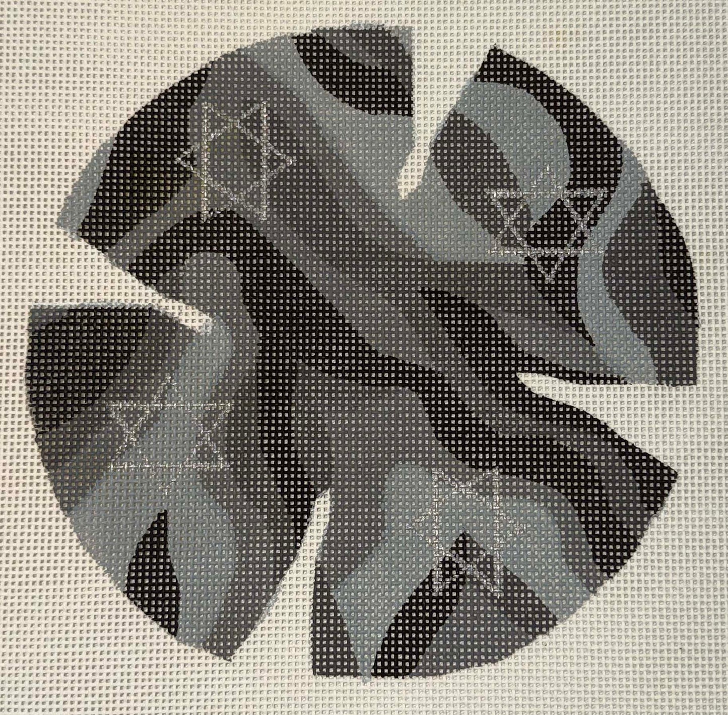 Black Layered Star Kippa