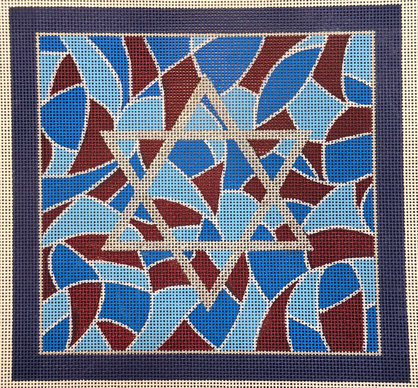 Blue and Red Stained Glass Tefillin by Shelbi
