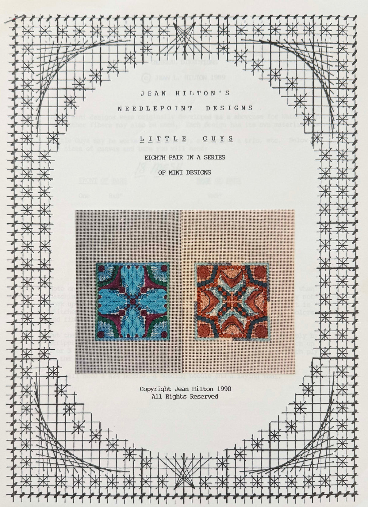 Little Guys #8 Stitch Guide by Jean Hilton's Needlepoint Designs