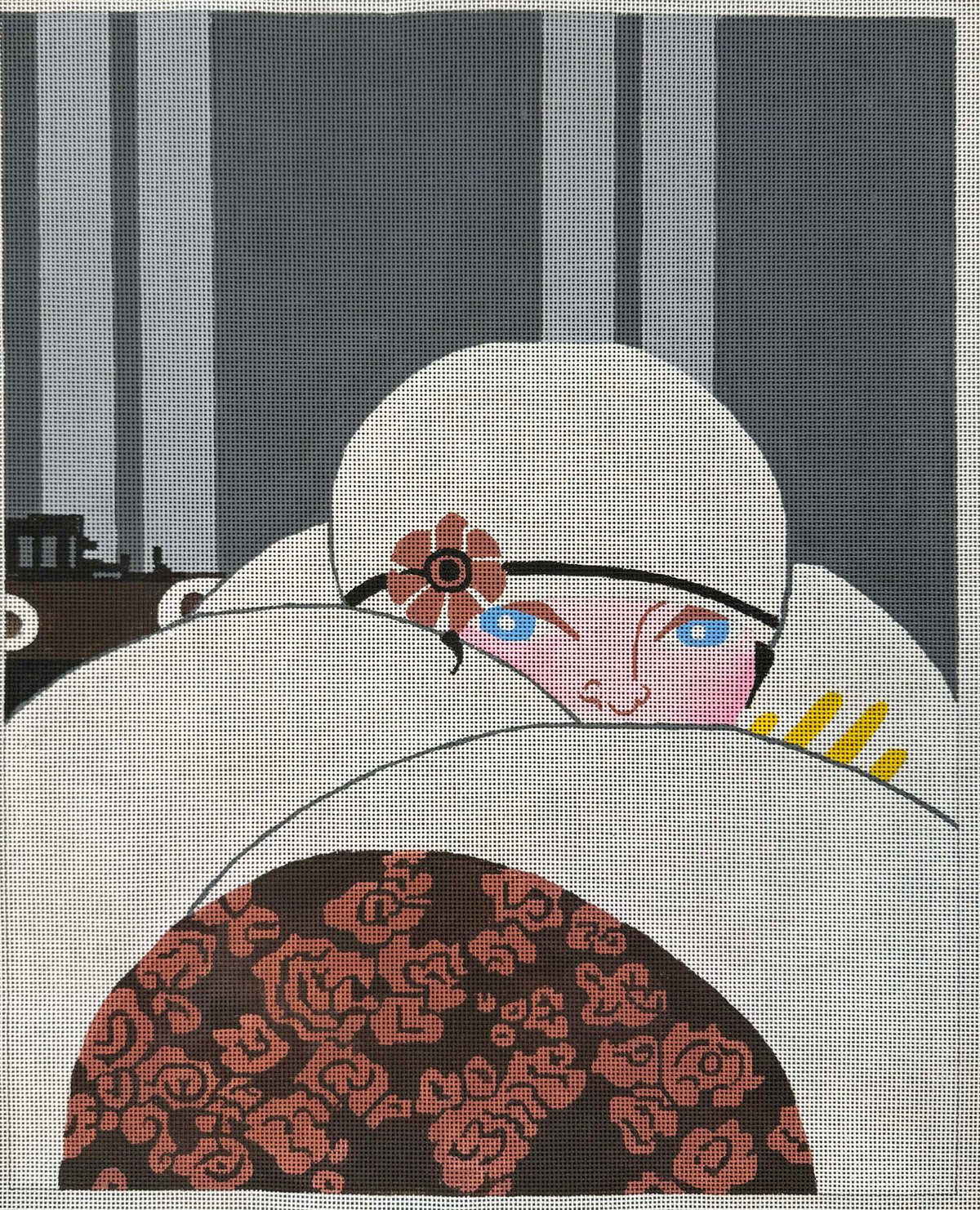 VIntage Canvas - Art Deco Woman Peeking