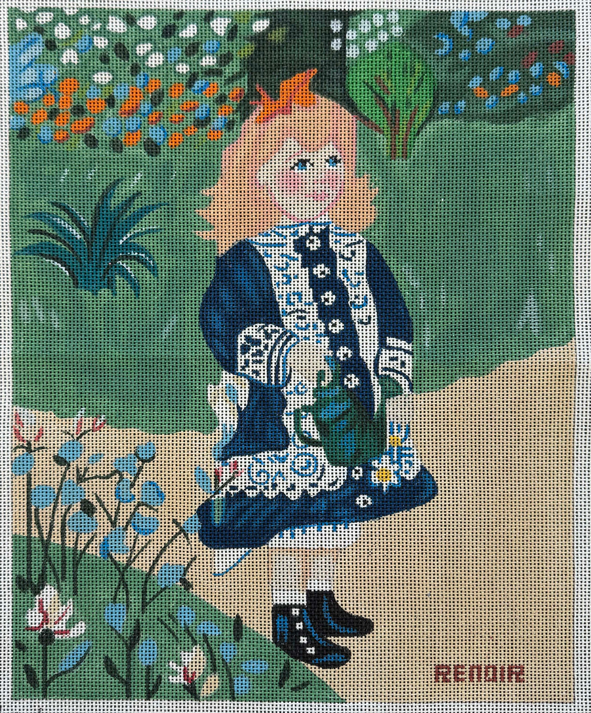 Art Adaption of A Girl with a Watering Can by Renoir