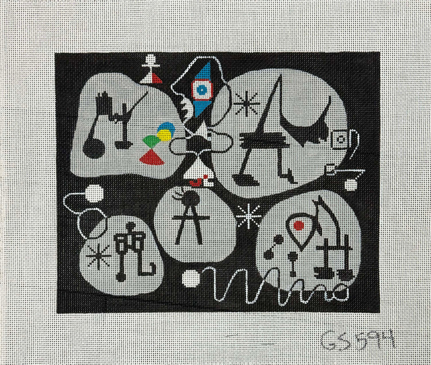 Adaption of Woman Listening to Music by Joan Miro