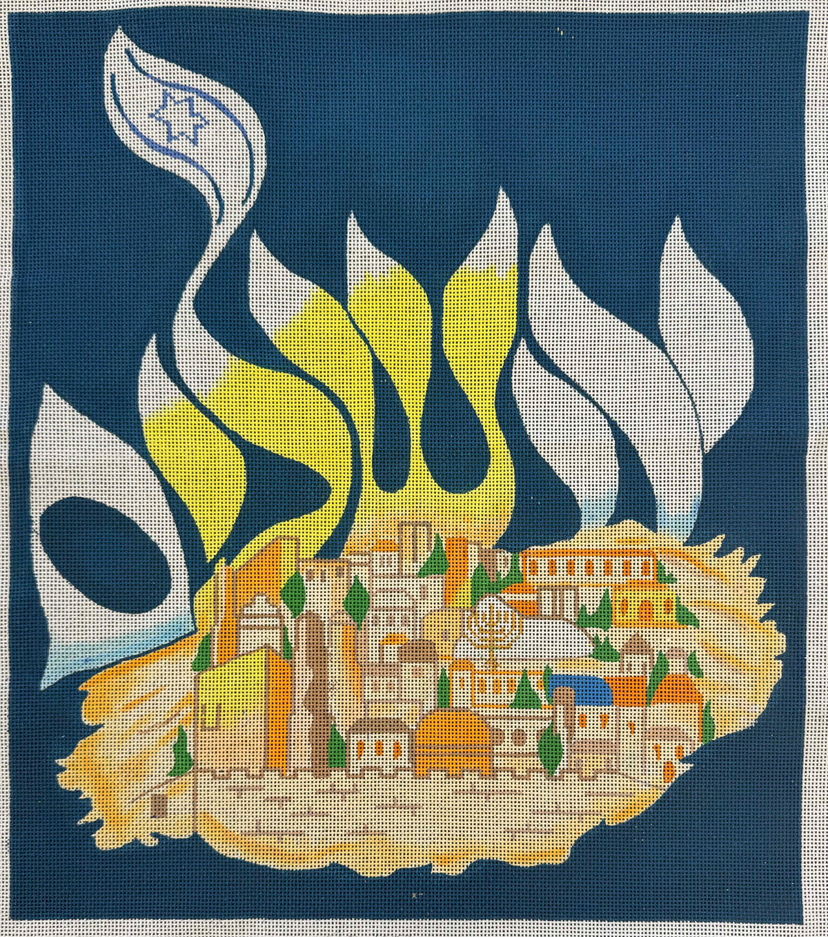 Chanukah Shalom Flames over Jerusalem