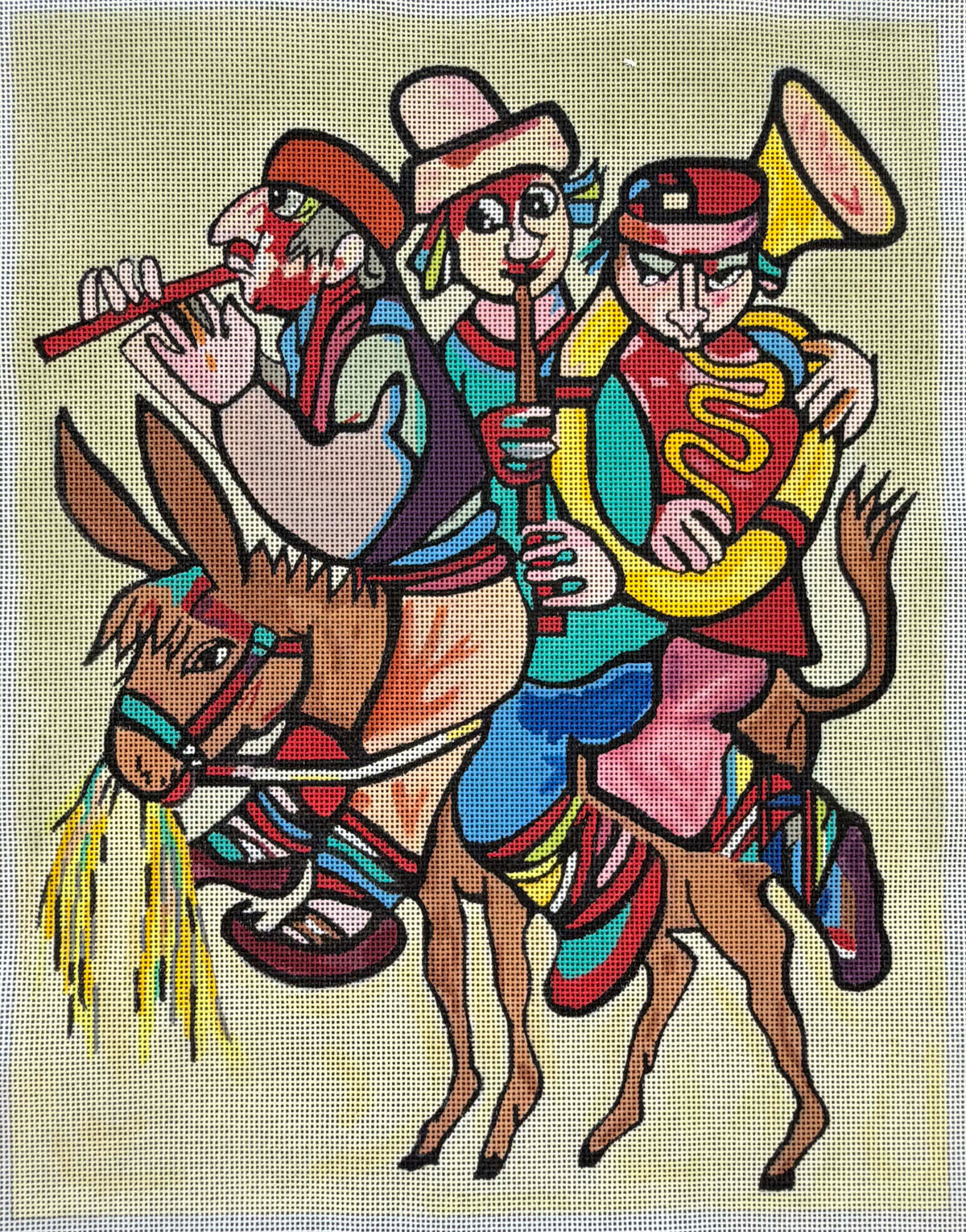 Art Adaption of Three Musicians on a Donkey by Jovan Obican