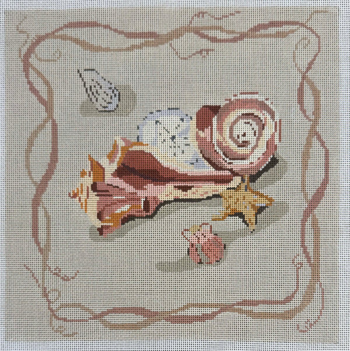 Vintage Canvas - Shell Pillow #2