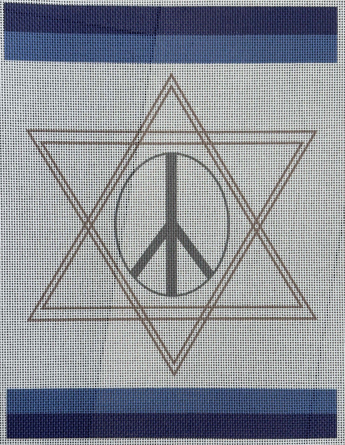 Peace Sign with Blue Stripes