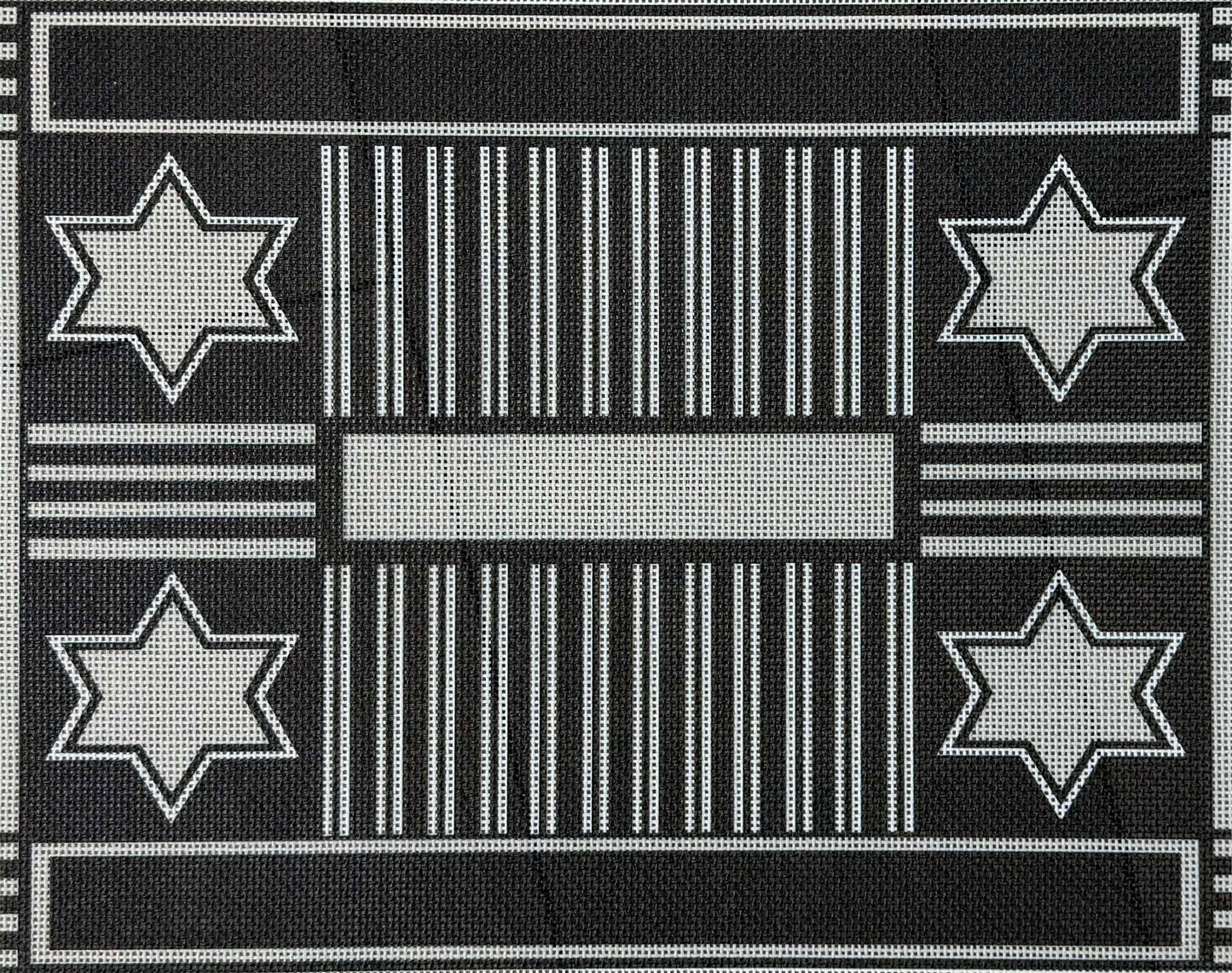 Four Stars, Black and White Tallit - UV Printed