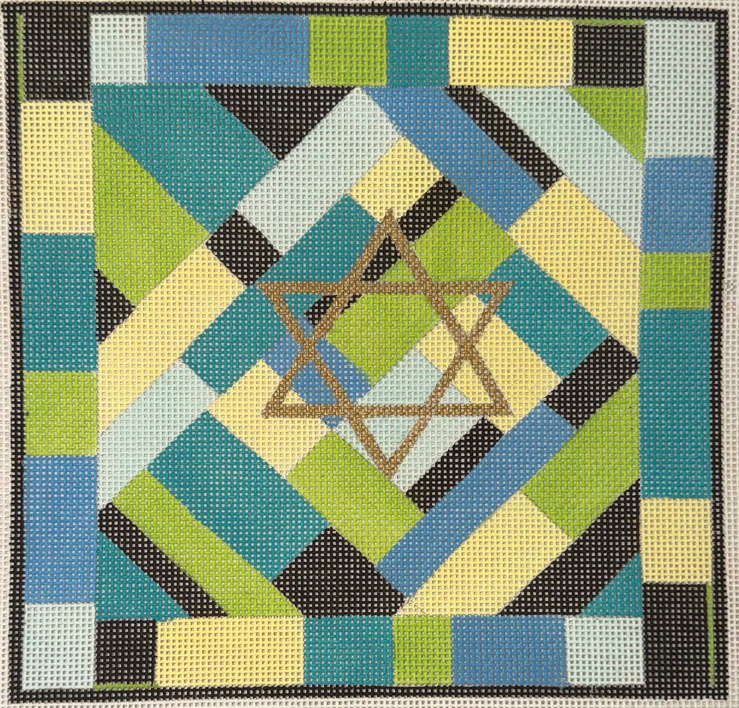 Greens and Blues Tefillin by Julia's Needleworks