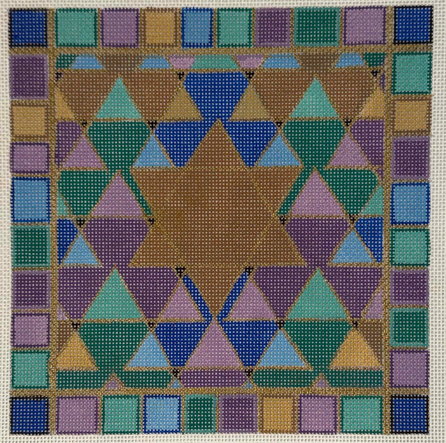 Star of David and Triangles Tefillin by Julia's Needleworks