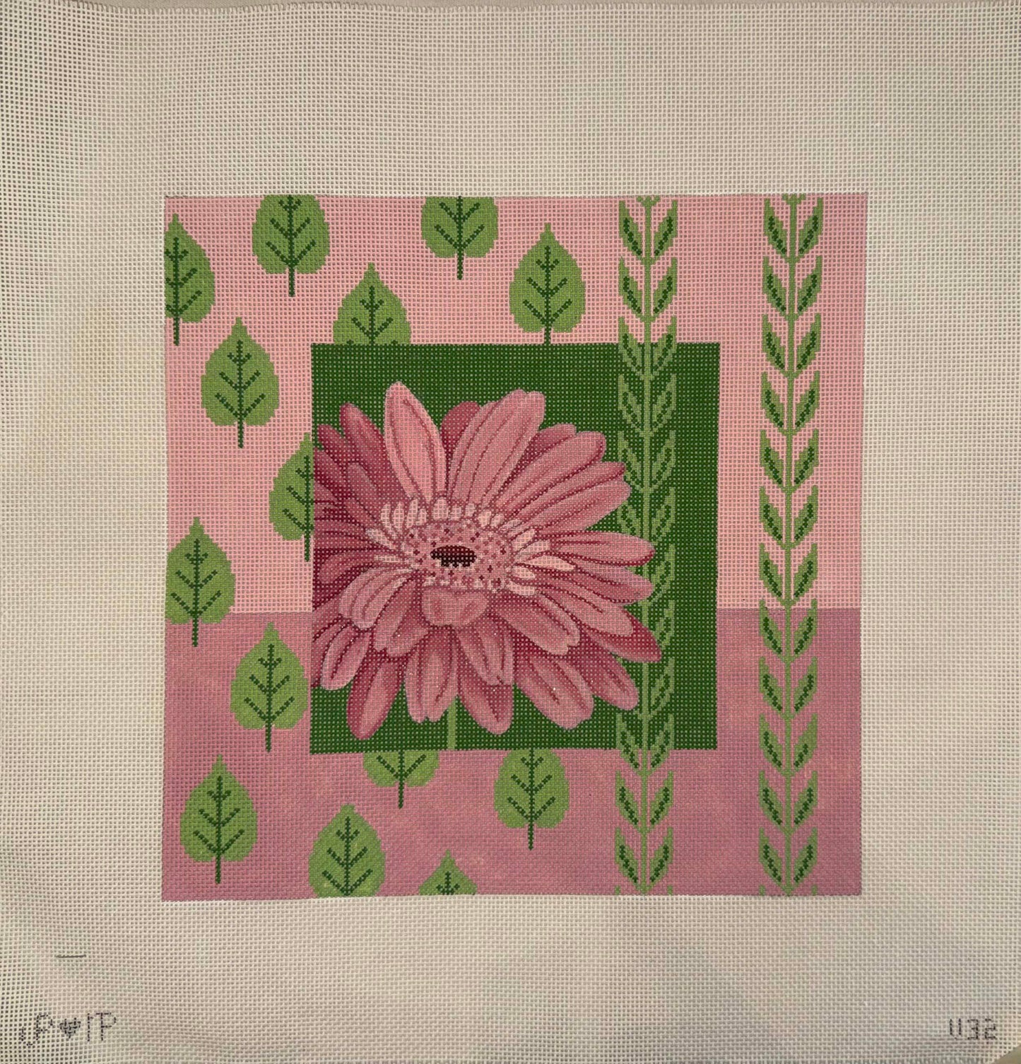 Pink Gerber Daisy - JP Needlepoint
