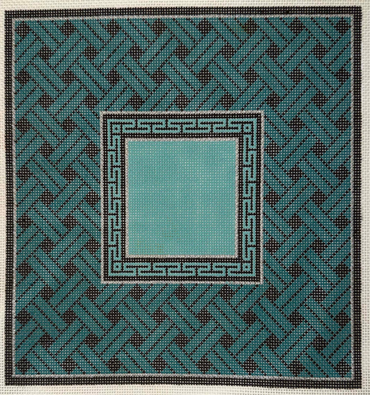 Teal Tiles and Greek Key Tefillin