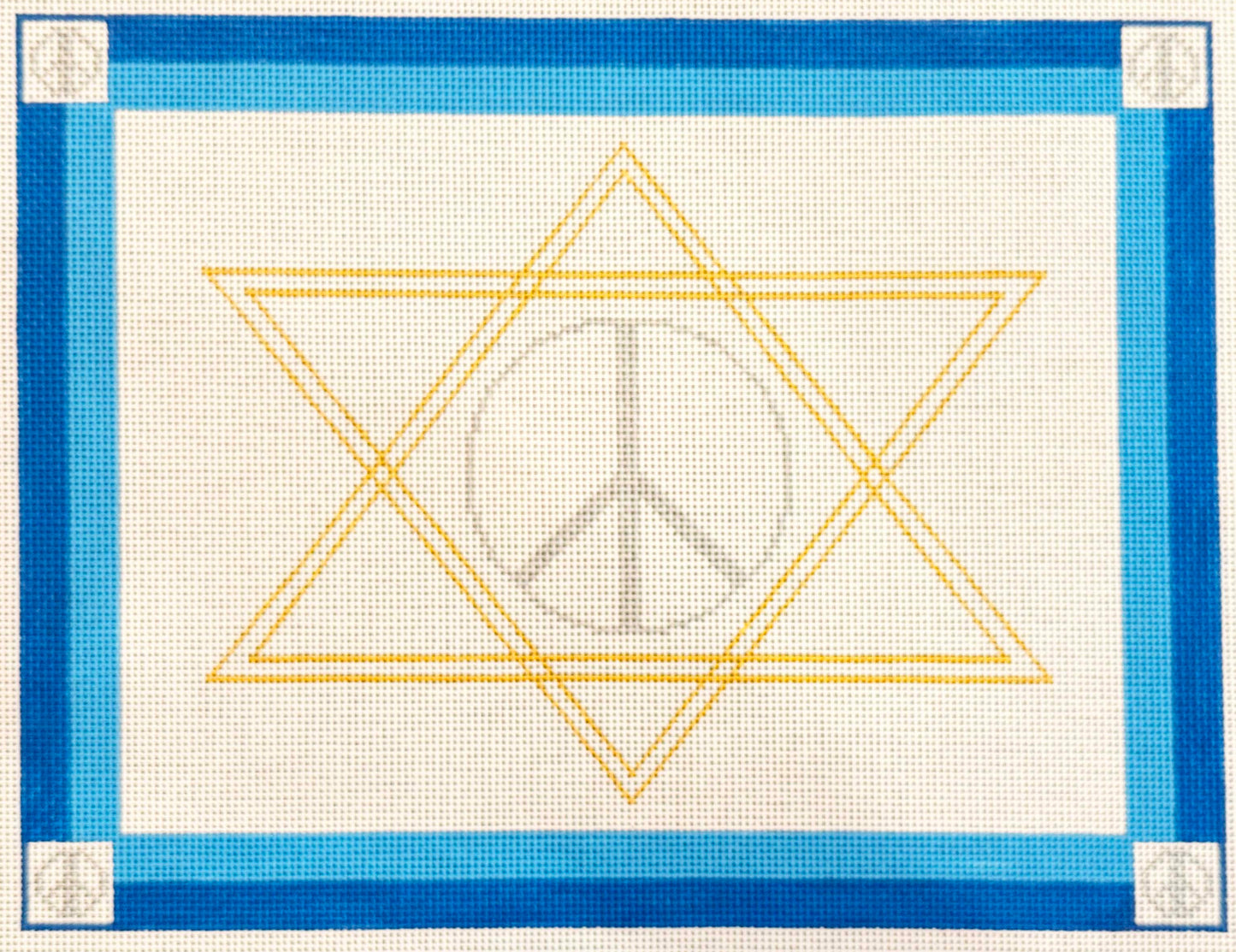Peace Sign Blue Tallit