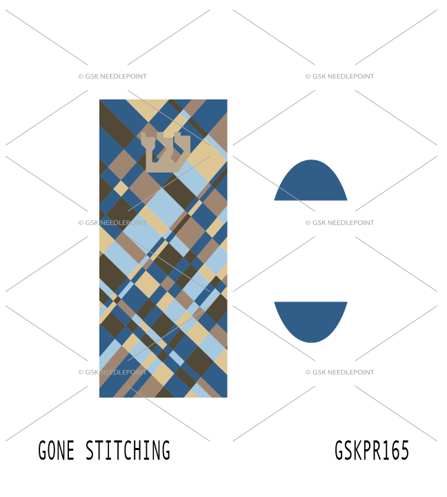 Blue Checkered Mezuzah