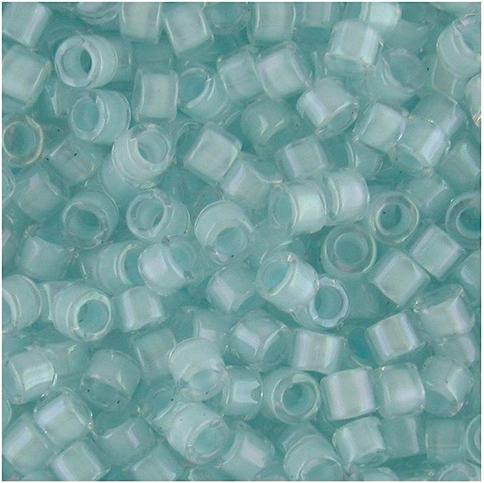 Delica Bead Lined Aqua Mist AB DB078