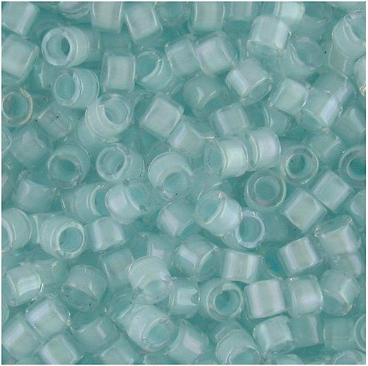 Delica Bead Lined Aqua Mist AB DB078