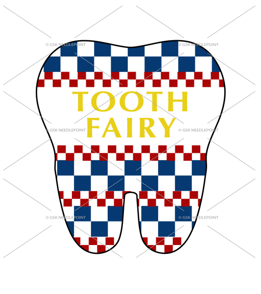 Geometric Blue and Red tooth fairy pillow