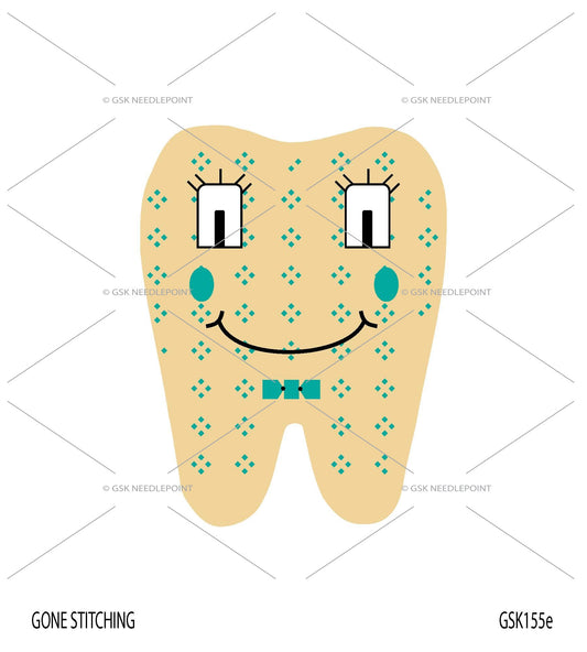 Smiley tooth fairy pillow with a bow tie